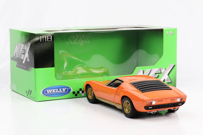 1:18 Lamborghini Miura SV 1971 orange Welly NEX diecast
