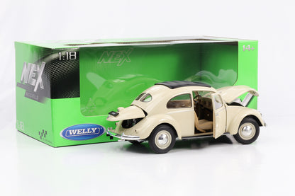 1:18 Volkswagen VW Classic Beetle 1950 beige Welly NEX diecast