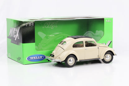 1:18 Volkswagen VW Classic Beetle 1950 beige Welly NEX diecast