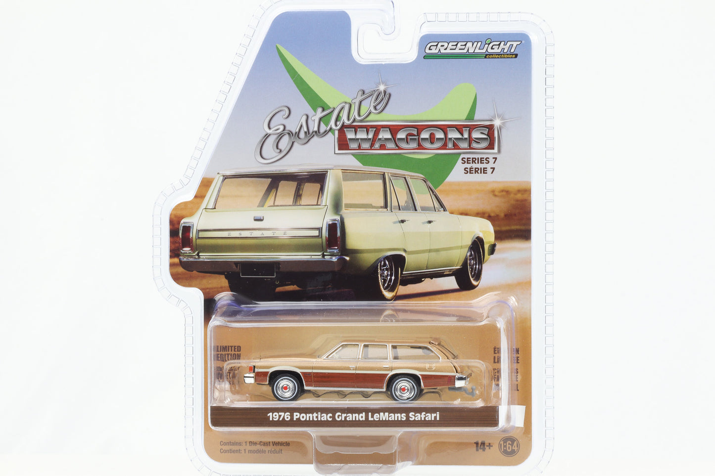 1:64 Estate Wagons Serie 7 1976 Pontiac Grand Le Mans Safari beige-braun Greenlight