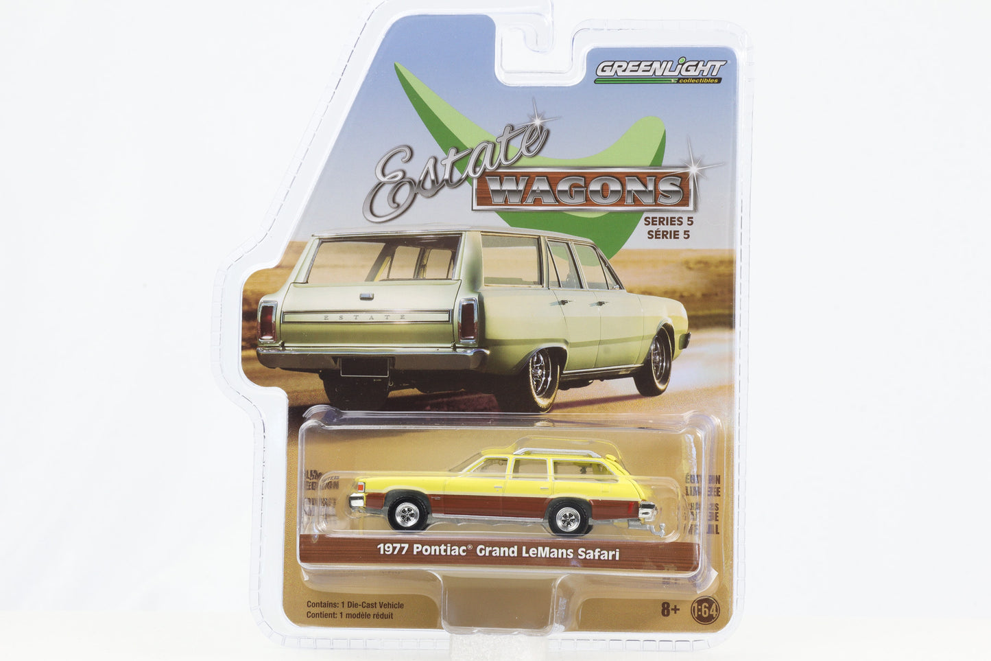 1:64 Estate Wagons Serie 5 1977 Pontiac Grand Le Mans Safari gelb-braun Greenlight