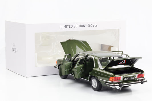 1:18 Mercedes-Benz 350 SE W116 US Version 1973 grünmetallic Norev limited