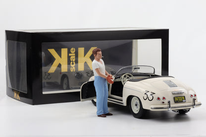 1:12 KK-Scale Porsche 356 A Speedster #33 weiss mit Figur James Dean 1955