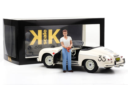 1:12 Porsche 356 A Speedster #33 weiss mit Figur James Dean 1955 KK-Scale