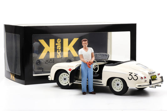 1:12 KK-Scale Porsche 356 A Speedster #33 weiss mit Figur James Dean 1955