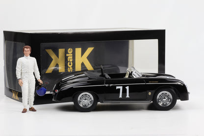 1:12 KK-Scale Porsche 356 A Speedster #71 schwarz mit Figur Steve McQueen 1955