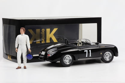 1:12 KK-Scale Porsche 356 A Speedster #71 schwarz mit Figur Steve McQueen 1955