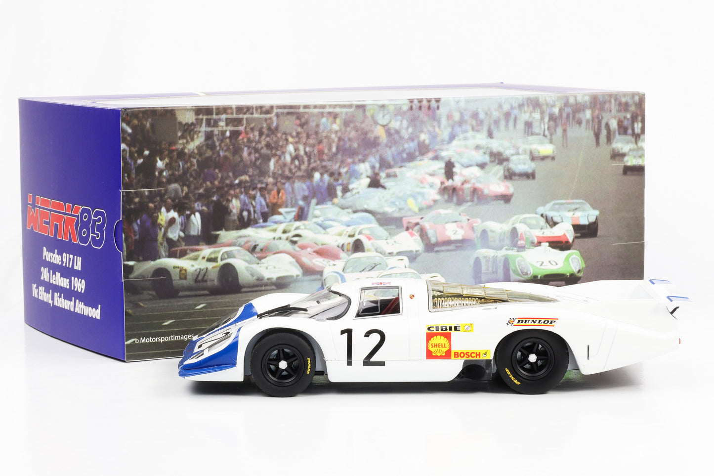 1:18 Porsche 917 LH #12 24h LeMans 1969 Elford Attwood WERK83 diecast