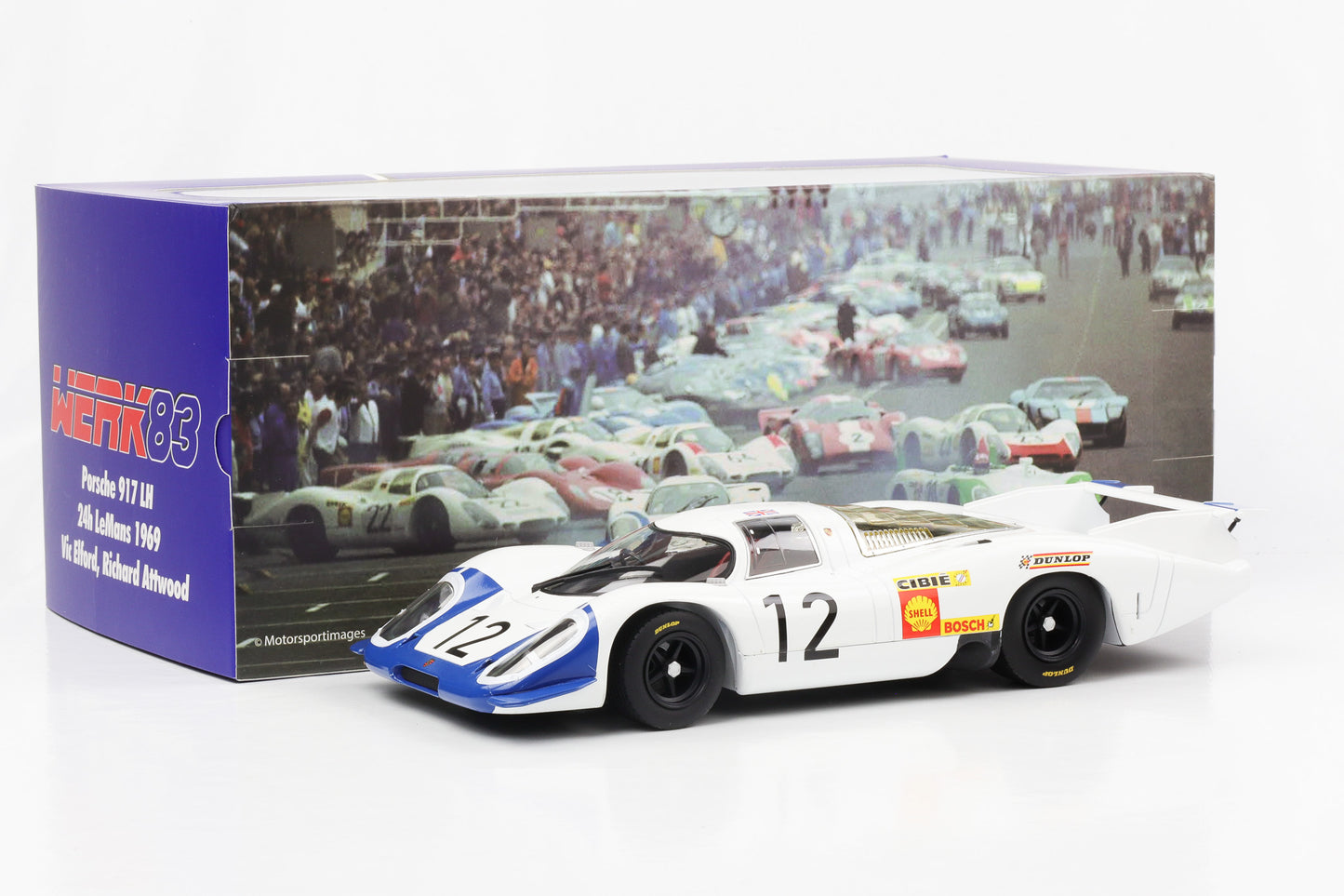 1:18 Porsche 917 LH #12 24h LeMans 1969 Elford Attwood WERK83 diecast