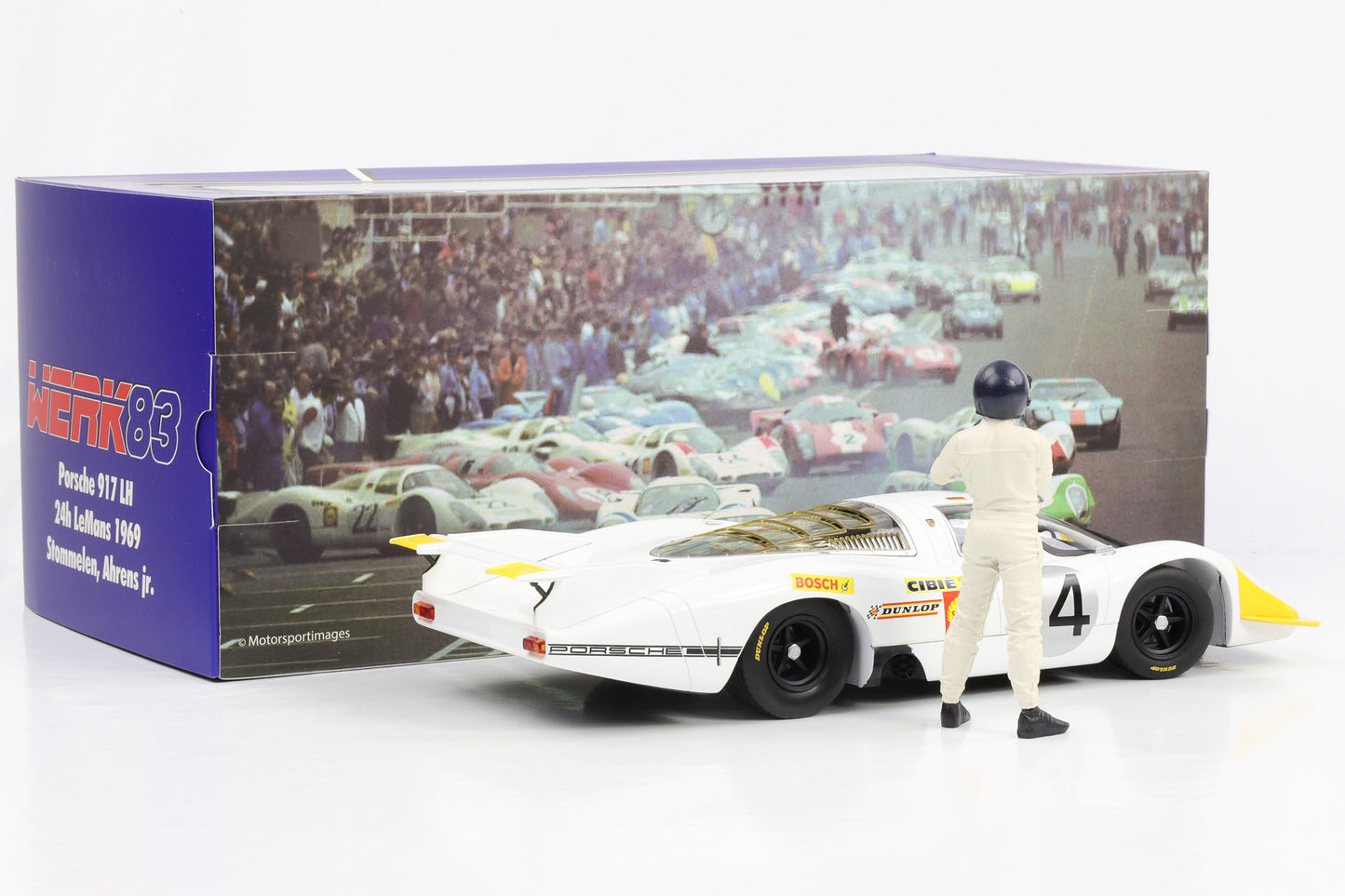 1:18 Porsche 917 LH #14 24h LeMans 1969 Stommelen Ahrens jr. WERK83 + Figur