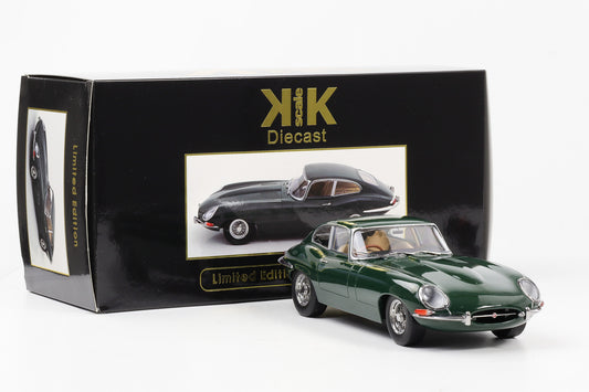 1:18 KK Scale Jaguar E-Type Coupe MK1 Series 1 1961 RHD green metallic diecast