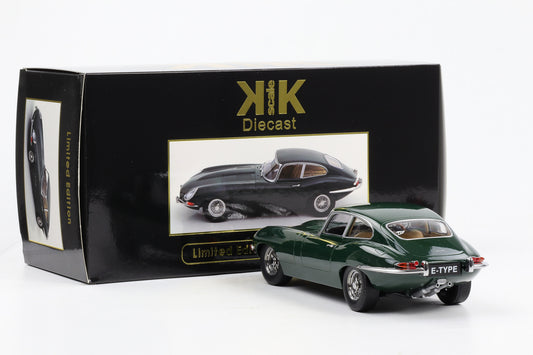 1:18 KK Scale Jaguar E-Type Coupe MK1 Series 1 1961 RHD green metallic diecast