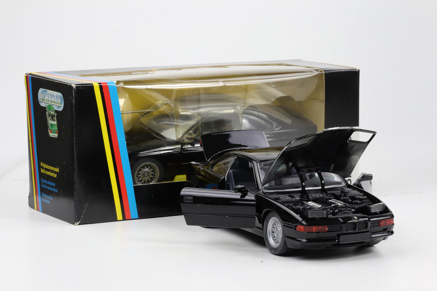 1:24 Schabak BMW 850i E31 1990 Modellauto schwarz No.1630