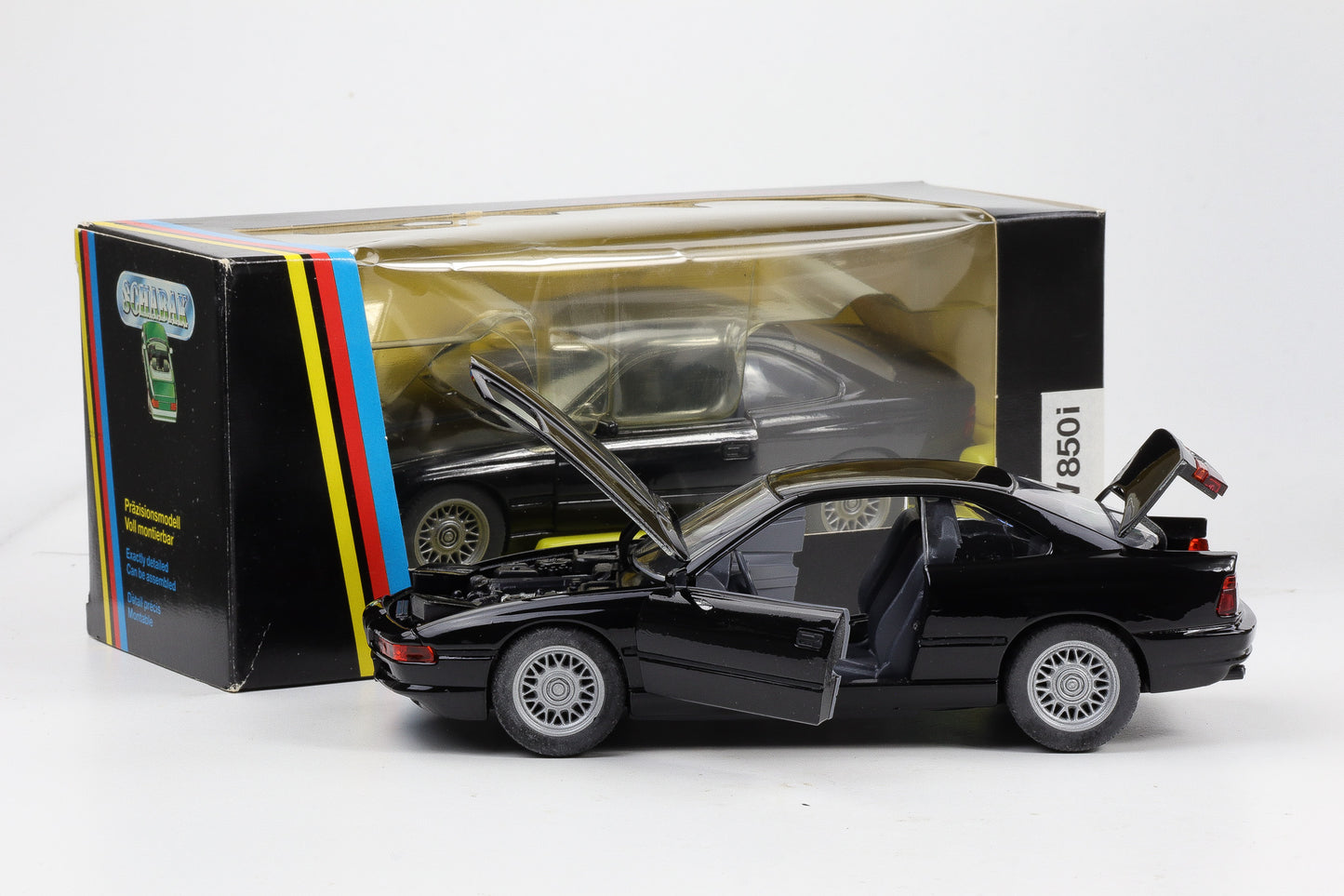 1:24 Schabak BMW 850i E31 1990 Modellauto schwarz No.1630