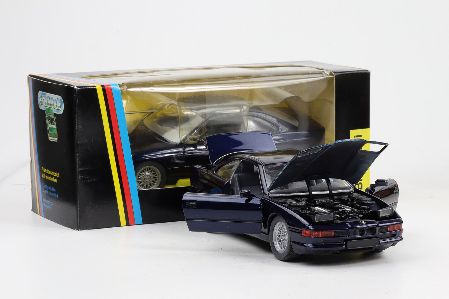 1:24 Schabak BMW 850i E31 1990 Modellauto dunkelblau metallic No.1630