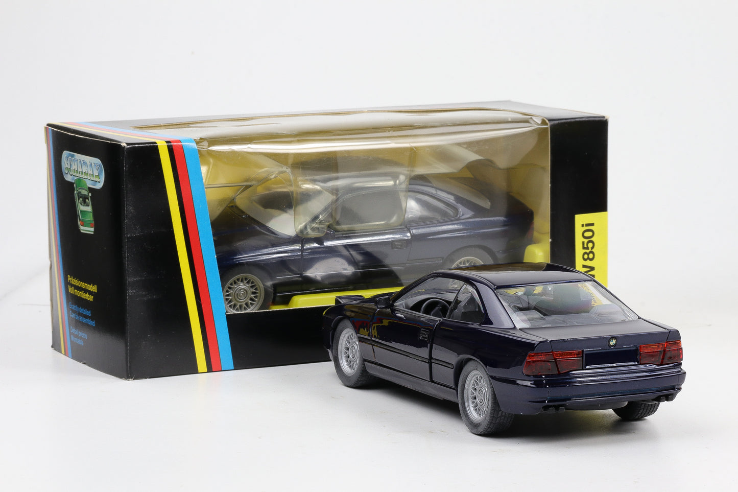 1:24 Schabak BMW 850i E31 1990 Modellauto dunkelblau metallic No.1630