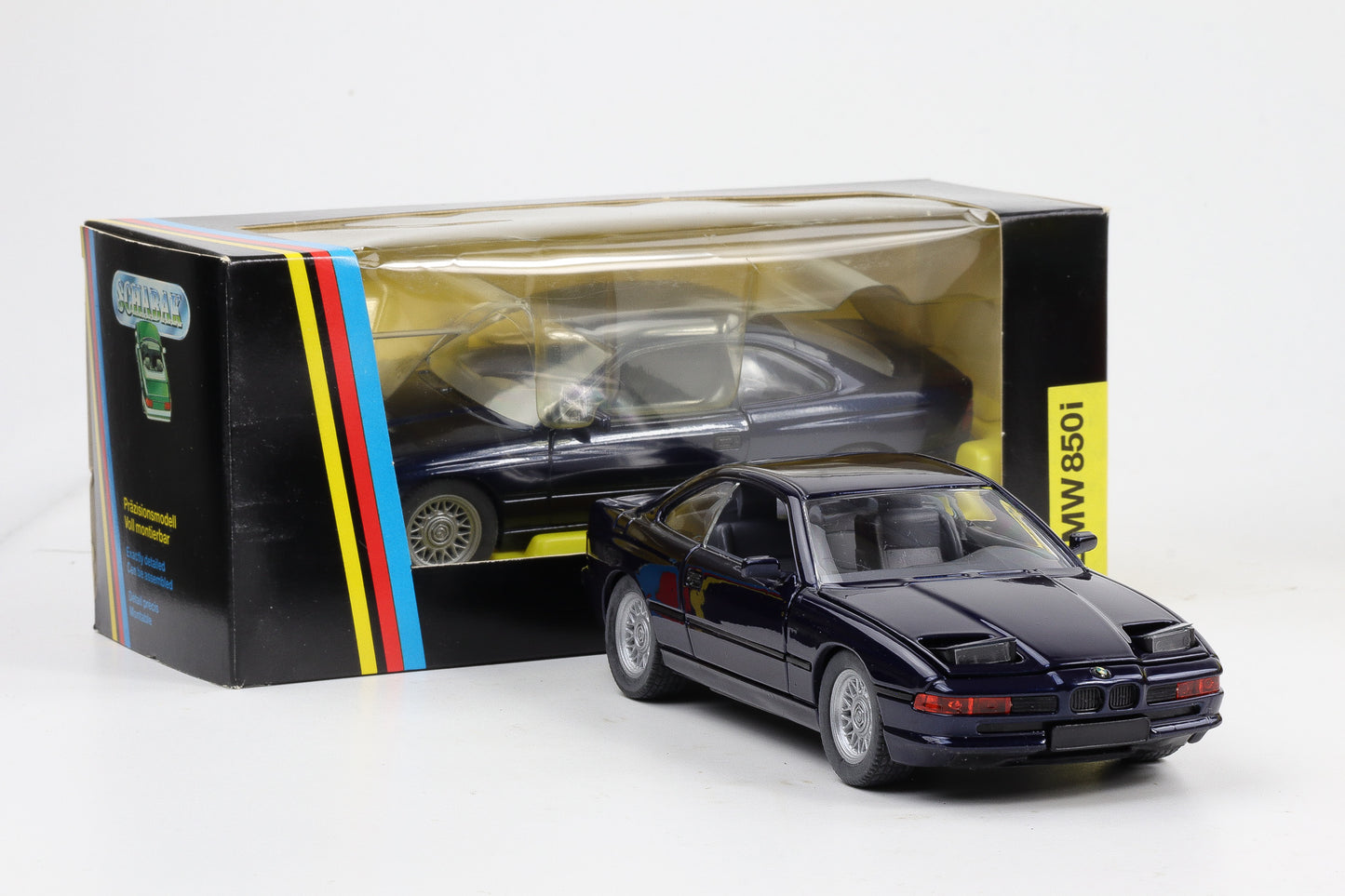 1:24 Schabak BMW 850i E31 1990 Modellauto dunkelblau metallic No.1630
