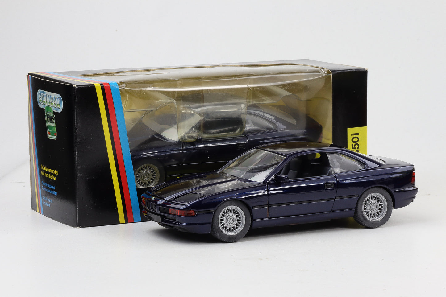 1:24 Schabak BMW 850i E31 1990 Modellauto dunkelblau metallic No.1630