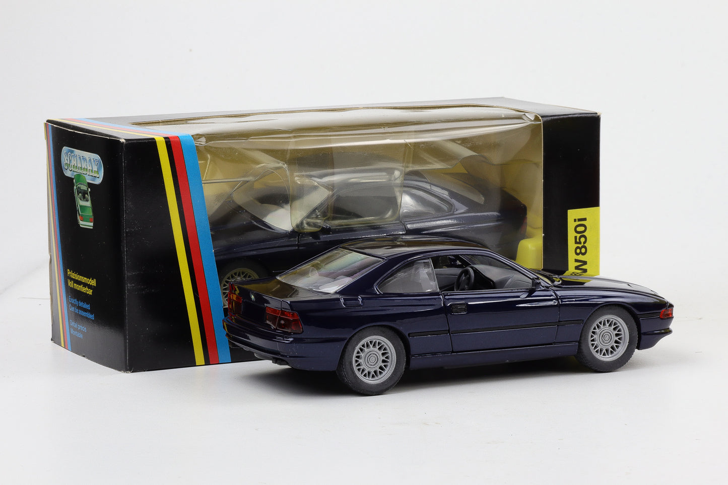 1:24 Schabak BMW 850i E31 1990 Modellauto dunkelblau metallic No.1630