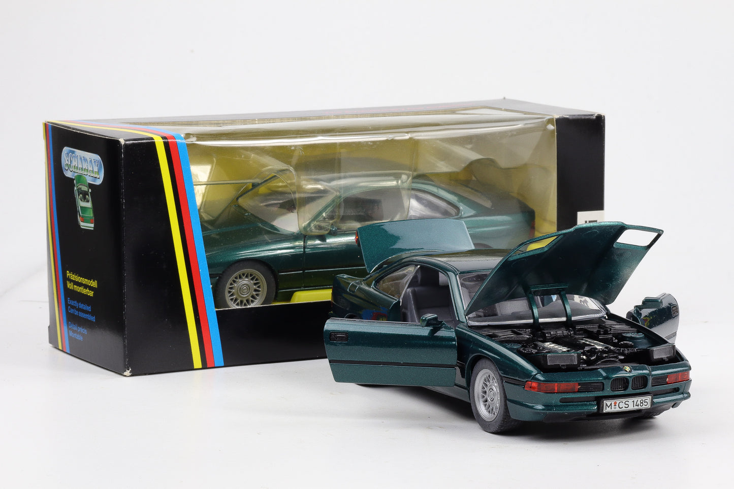 1:24 Schabak BMW 850i E31 1990 Modellauto dunkelgrün metallic  No.1630