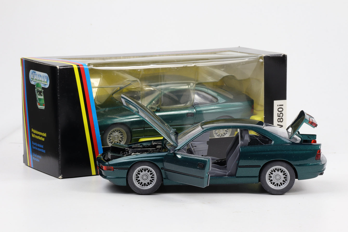 1:24 Schabak BMW 850i E31 1990 Modellauto dunkelgrün metallic  No.1630