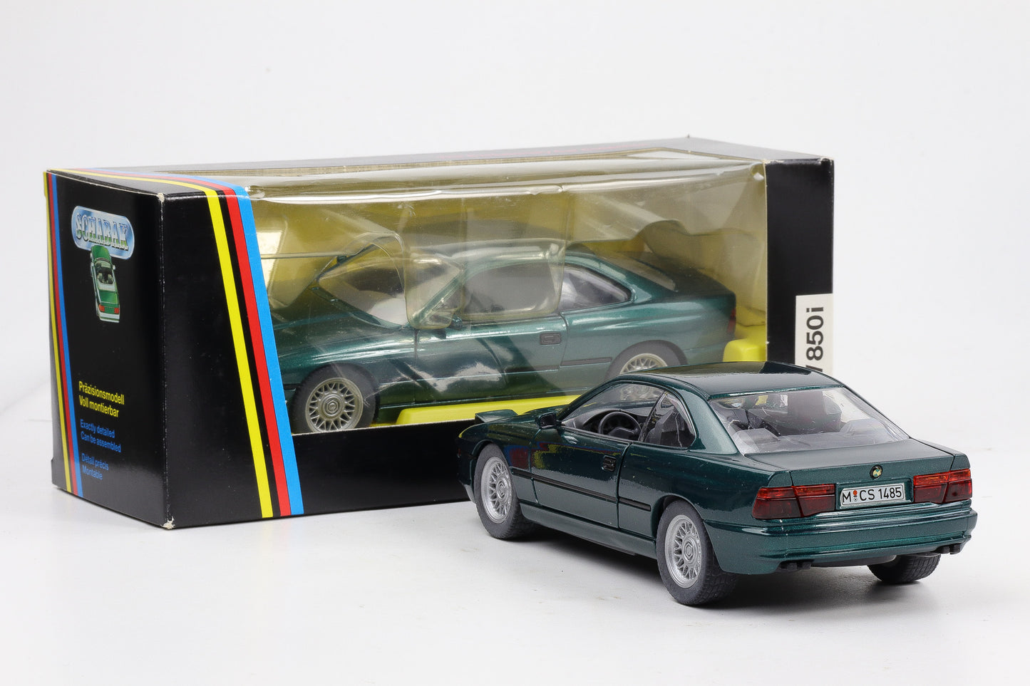 1:24 Schabak BMW 850i E31 1990 Modellauto dunkelgrün metallic  No.1630