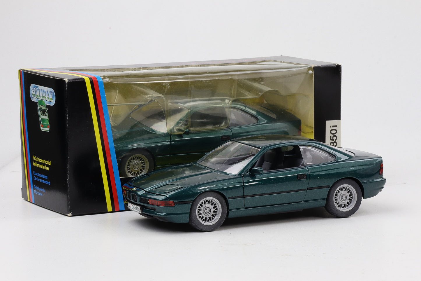 1:24 Schabak BMW 850i E31 1990 Modellauto dunkelgrün metallic  No.1630