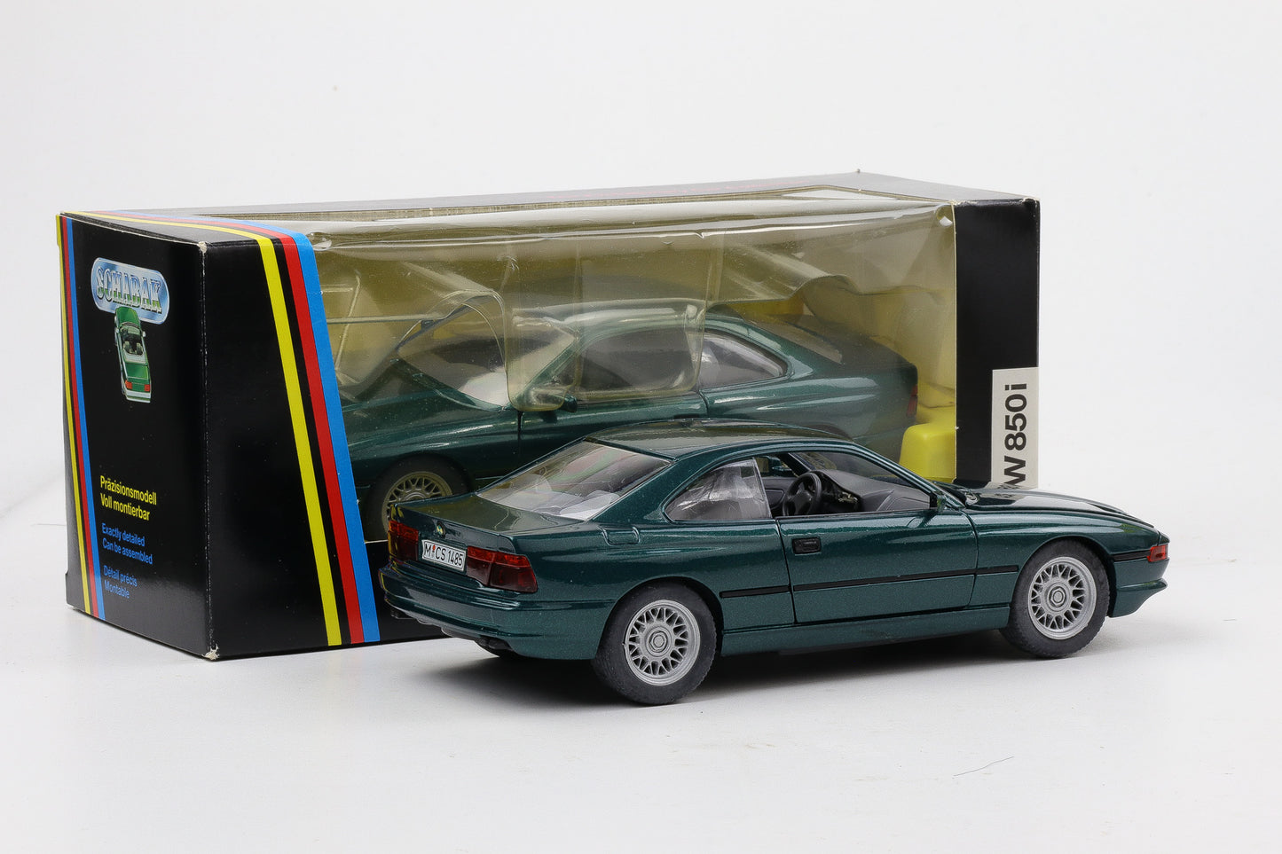 1:24 Schabak BMW 850i E31 1990 Modellauto dunkelgrün metallic  No.1630