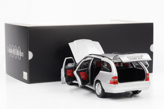 1:18 Mercedes-Benz C 200 T-Modell Kombi S202 brillantsilber 1997 Norev Dealer limited