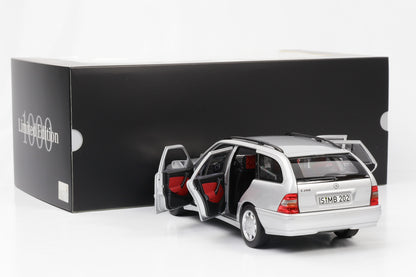 1:18 Mercedes-Benz C 200 T-Modell Kombi S202 brillantsilber 1997 Norev Dealer limited