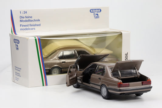 1:24 Schabak BMW 750iL E32 1999 Modellauto light brown metallic No.1620