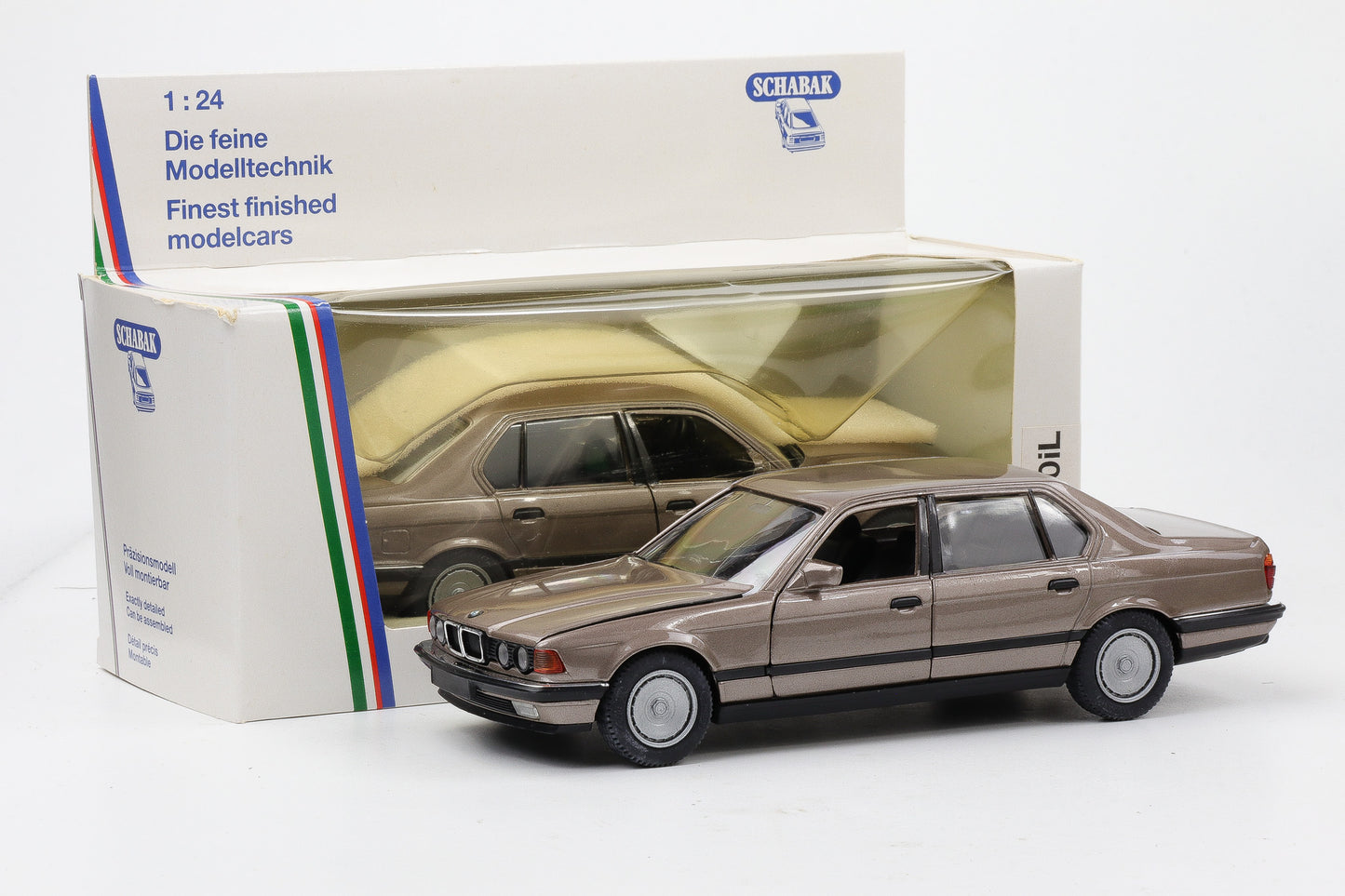 1:24 Schabak BMW 750iL E32 1999 Modellauto light brown metallic No.1620