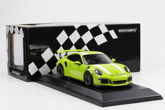 1:18 Minichamps Porsche 911 991 GT3 RS 2015 Lichtgrün / white stripes  222pcs