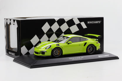 1:18 Minichamps Porsche 911 991 GT3 RS 2015 Lichtgrün / white stripes  222pcs