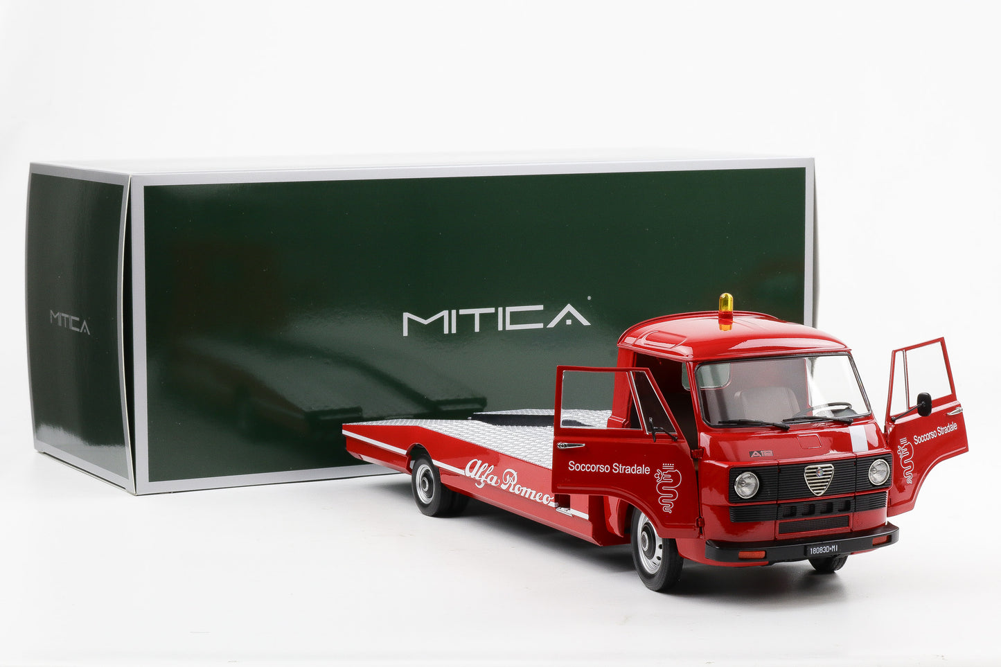 1:18 Mitica Alfa Romeo A12 F12 Car Hauler Transporter LKW 1977 rot