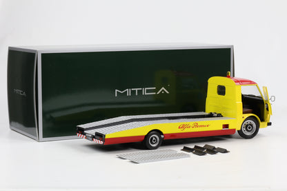 1:18 Mitica Alfa Romeo A12 F12 Car Hauler Abschleppwagen LKW 1977 gelb
