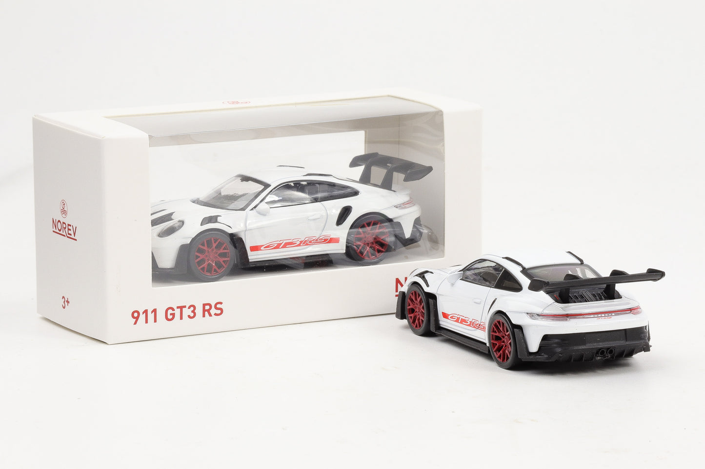 1:43 Jet Car Norev Porsche 911 992 GT3 RS 2022 weiss / roter Schriftzug diecast