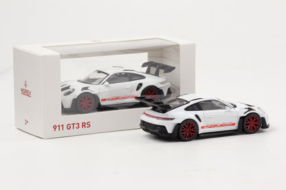 1:43 Jet Car Norev Porsche 911 992 GT3 RS 2022 weiss / roter Schriftzug diecast