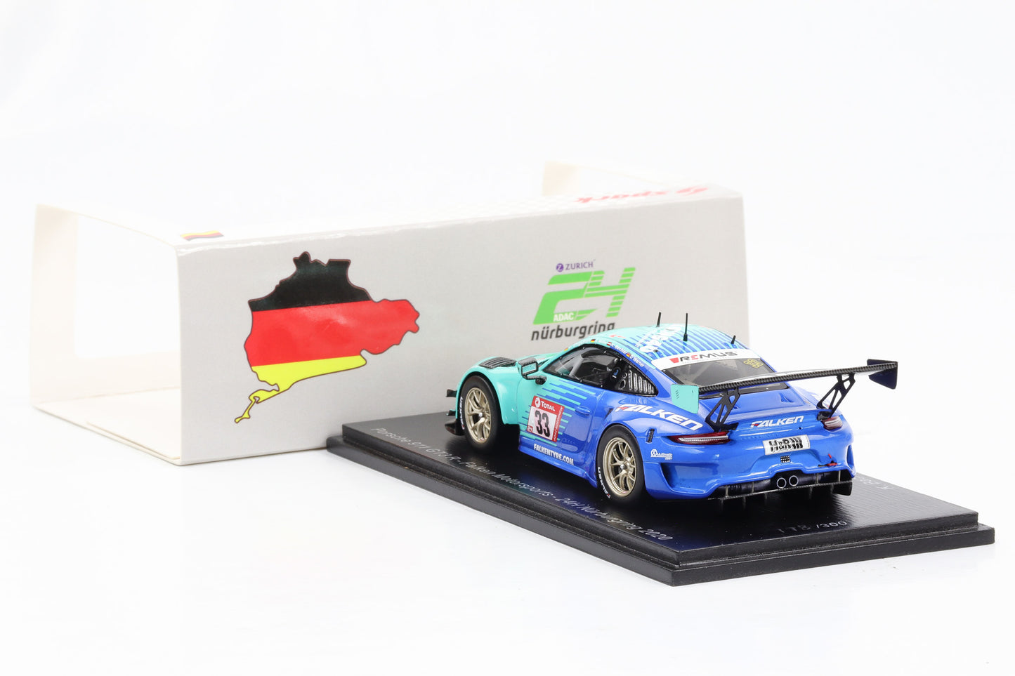 1:43 Porsche 911 GT3 Falken #33 24h Nürburgring 2020 Spark SG690