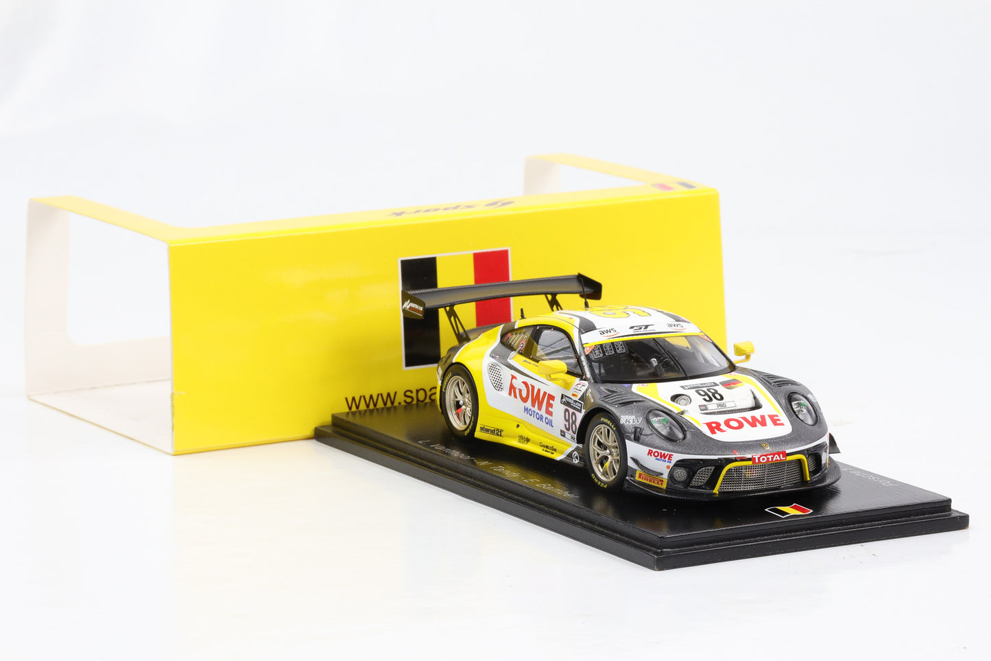 1:43 Porsche 911 GT3 R.ROWE Racing #98 Winner Spa 2020 Spark SB370