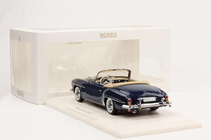 1:18 Norev Mercedes-Benz 190 SL Roadster W121 1957 mit Softtop mittelblau 183403