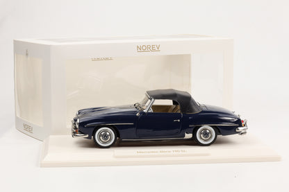 1:18 Norev Mercedes-Benz 190 SL Roadster W121 1957 mit Softtop mittelblau 183403