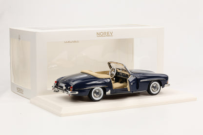 1:18 Norev Mercedes-Benz 190 SL Roadster W121 1957 mit Softtop mittelblau 183403