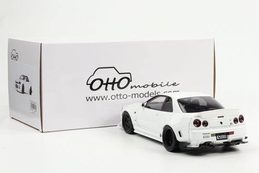 1:18 OTTO mobile Nissan Skyline GT-R BNR34 by KRC pearl white OT1135
