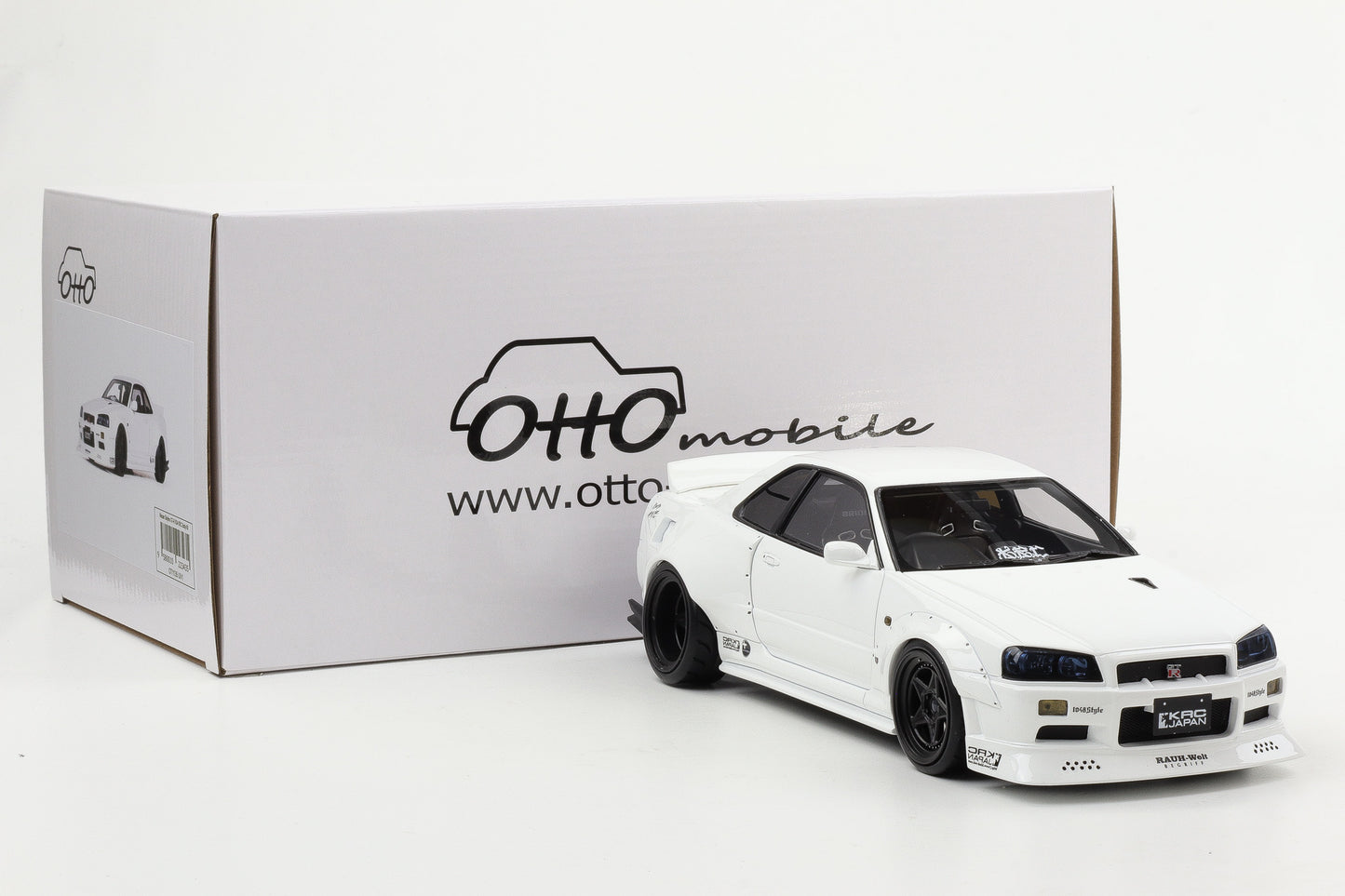 1:18 OTTO mobile Nissan Skyline GT-R BNR34 by KRC pearl white OT1135