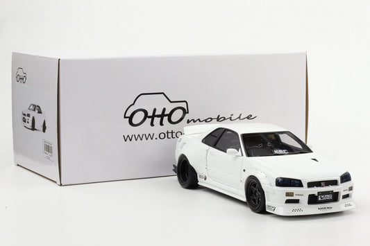 1:18 OTTO mobile Nissan Skyline GT-R BNR34 by KRC pearl white OT1135