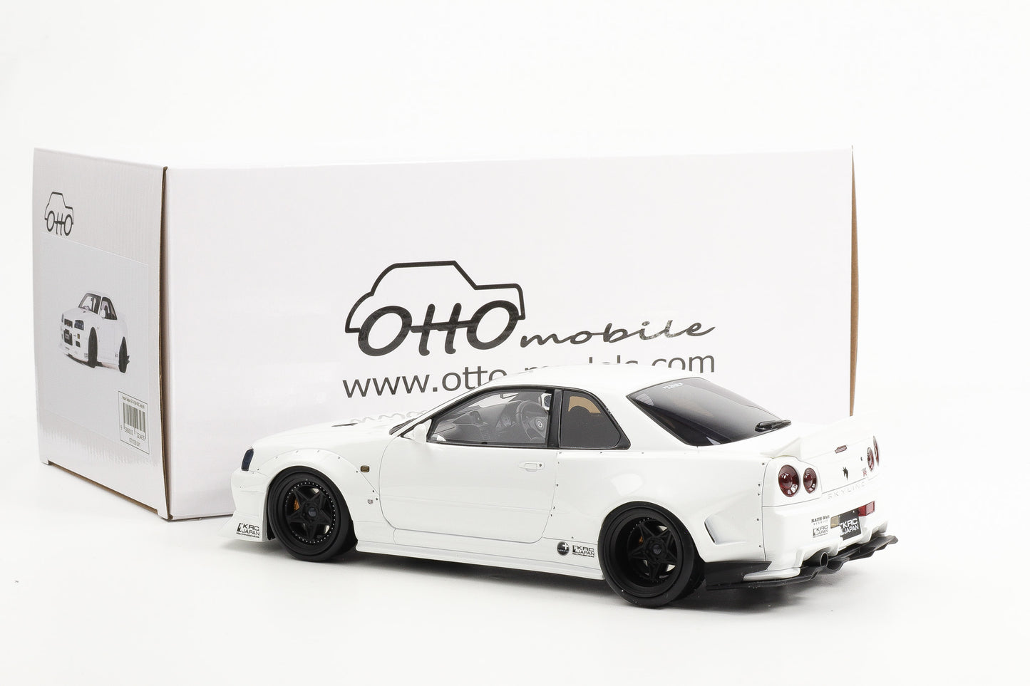 1:18 OTTO mobile Nissan Skyline GT-R BNR34 by KRC pearl white OT1135