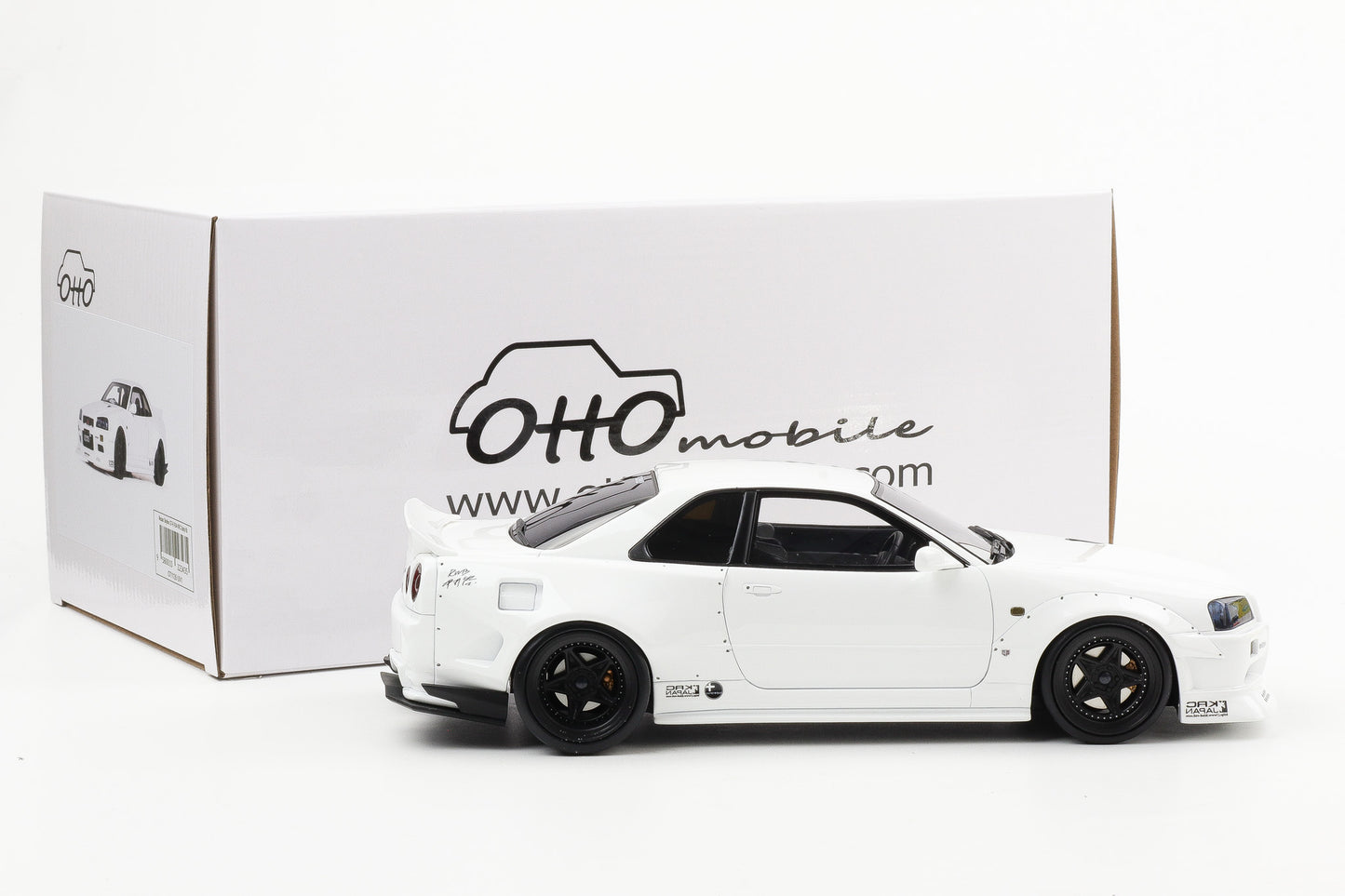 1:18 OTTO mobile Nissan Skyline GT-R BNR34 by KRC pearl white OT1135