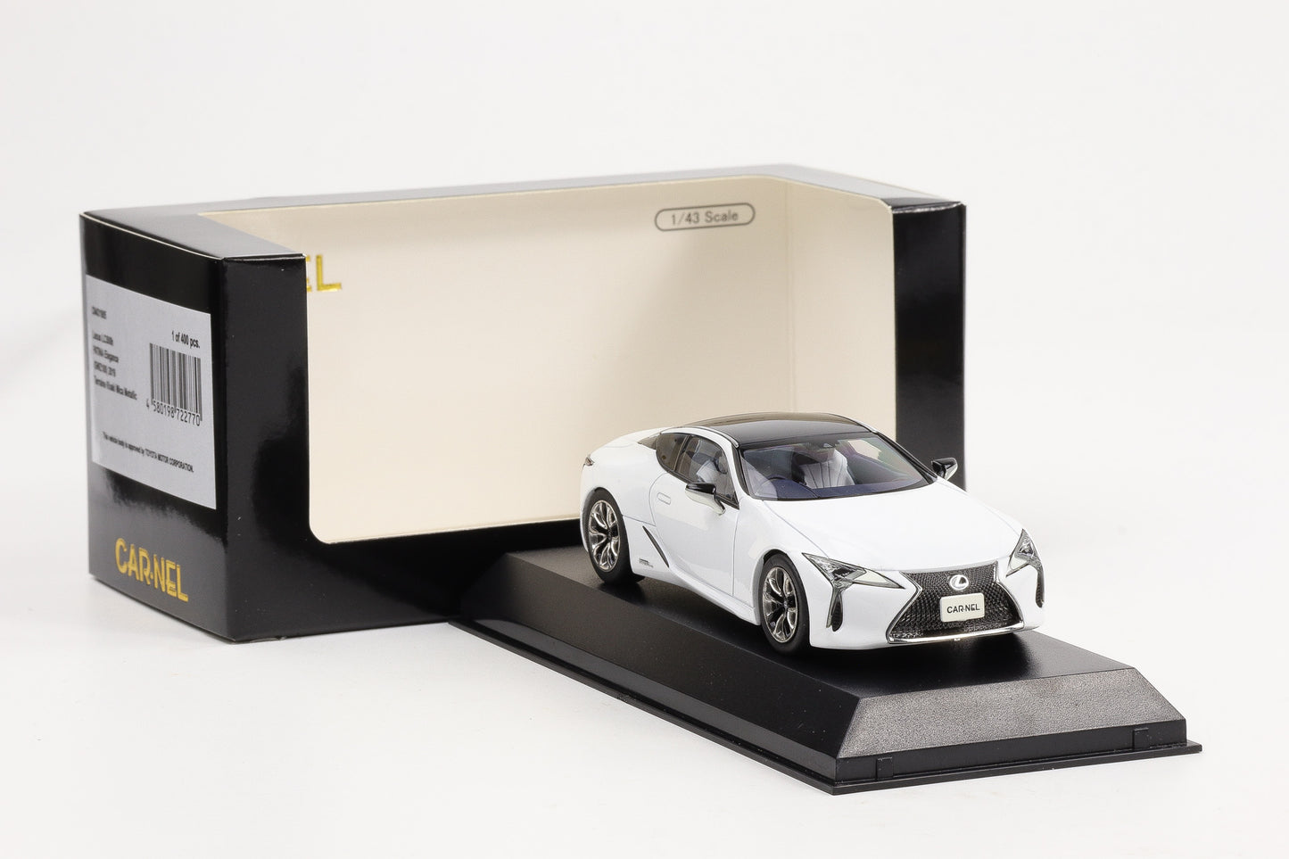 1:43 Carnel by Kyosho Lexus LC500h GWZ100 2017 L package white CN431704