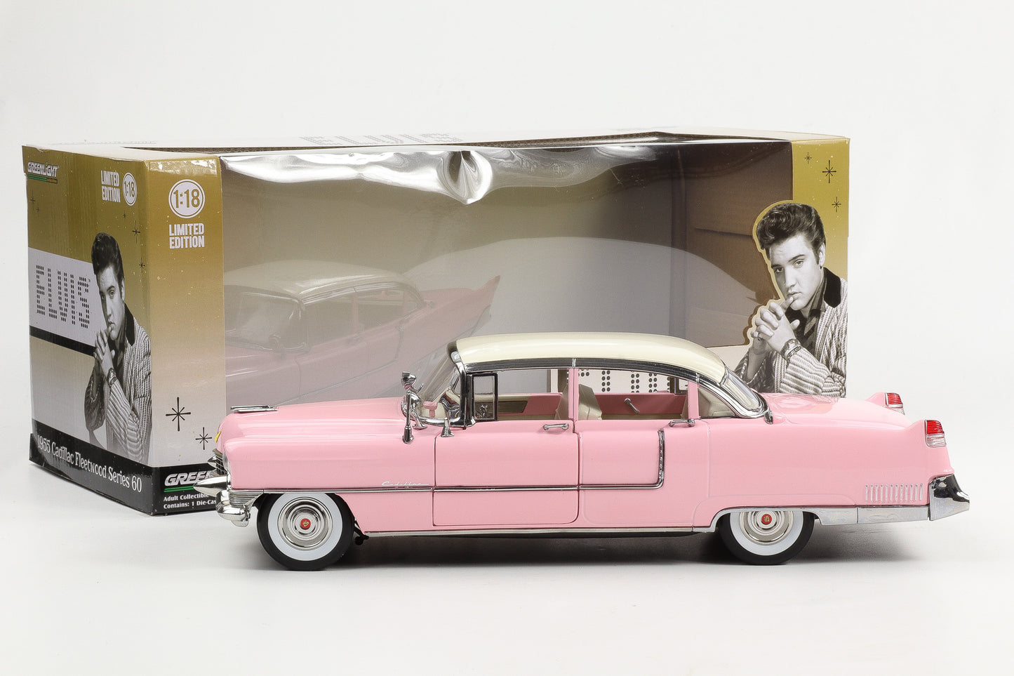 1:18 Greenlight Elvis 1955 Cadillac Fleetwood Series 60 rosa Moviecar 12950 diecast